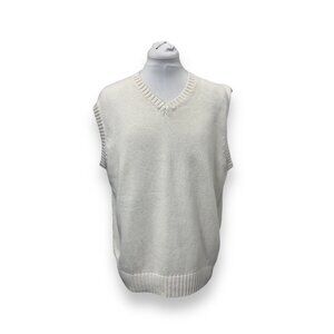 Daniel Cremieux Classics Mens Sleeveless Sweater Vest VTG 90s Cotton Ivory L